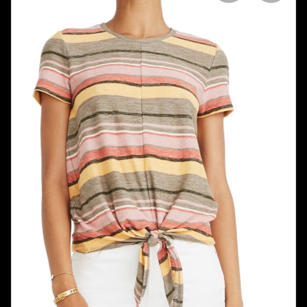 Madewell Rivet and thread Tie-front T